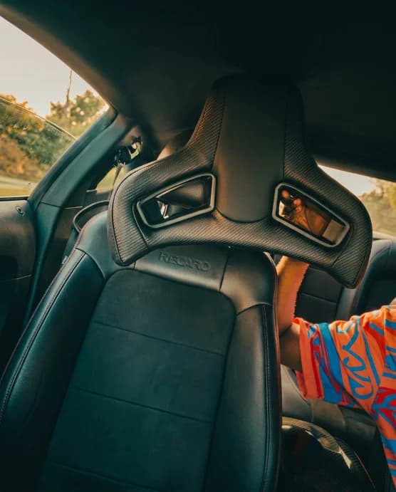 Racing headrest dramatic side lighting