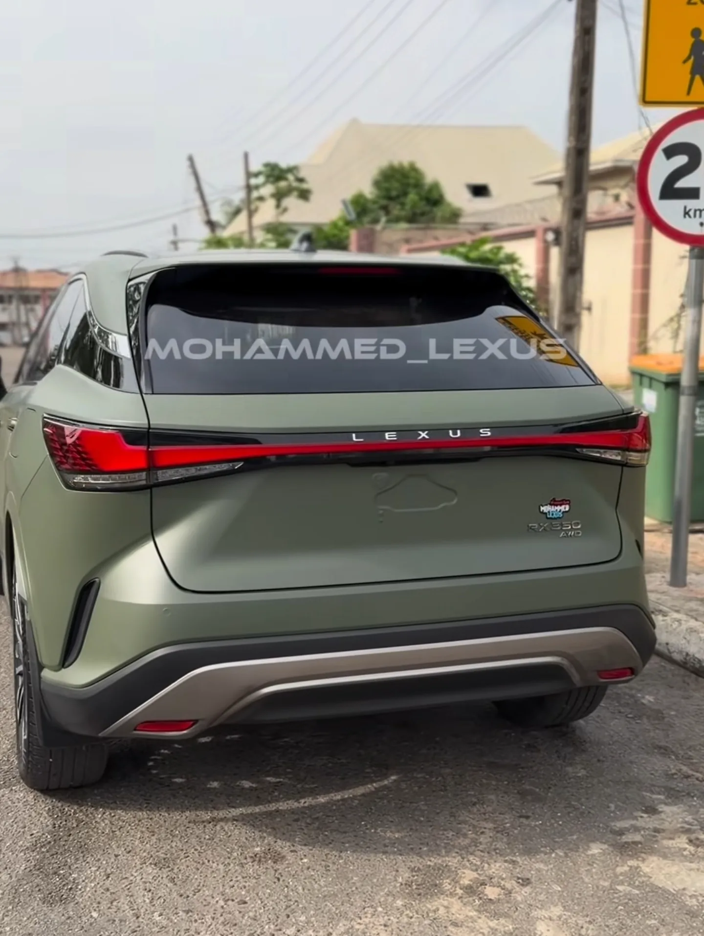 2026 Lexus RX350 matte military green wrap rear view complete Lagos